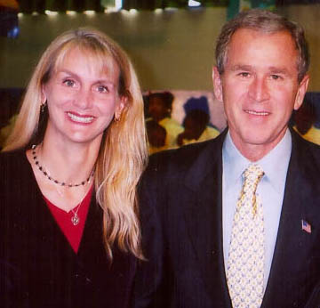 President Bush and Yvonne Andres