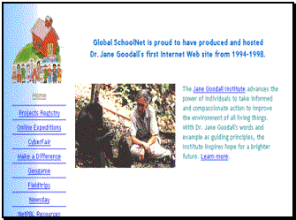 Global SchoolNet builds Jane Goodall Institute First Website