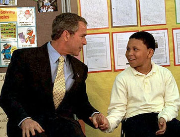 President Bush Shaking Hands with FTE Student