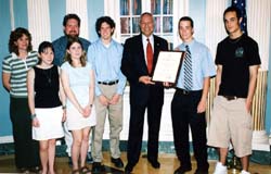 Colin Powell presents Doors to Diplomacy awards to New York team.